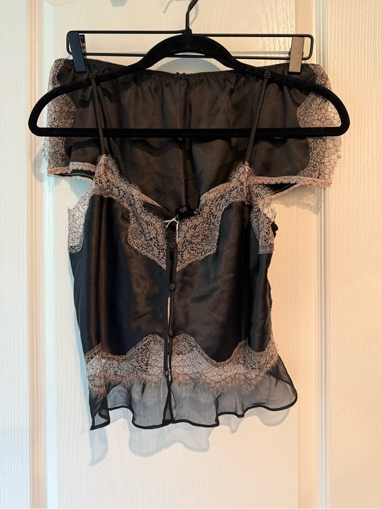 Victoria's Secret Other - Victoria's Secret Black Sheer Cami with Tan Lace
